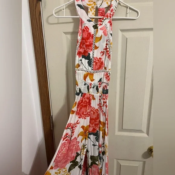 Anthropologie Abel the Label Multi Floral Maxi Halter Dress Small